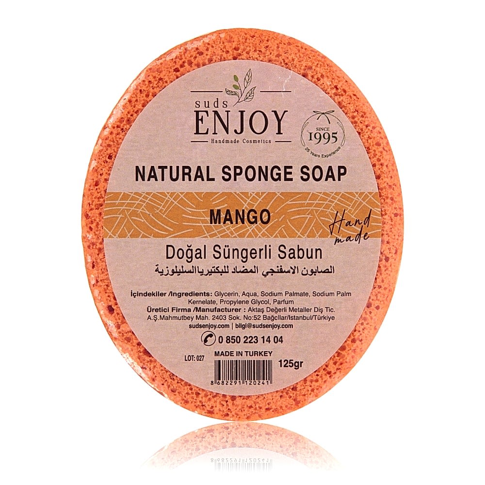 Natural Mango Handmade Sponge Shower Soap