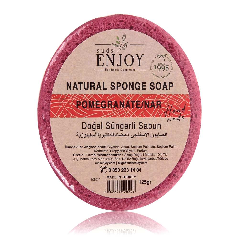 Natural Pomegranate Handmade Sponge Shower Soap